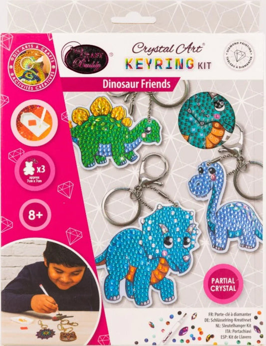 CrystalArt - Dinosaur Friends Keyring Kit