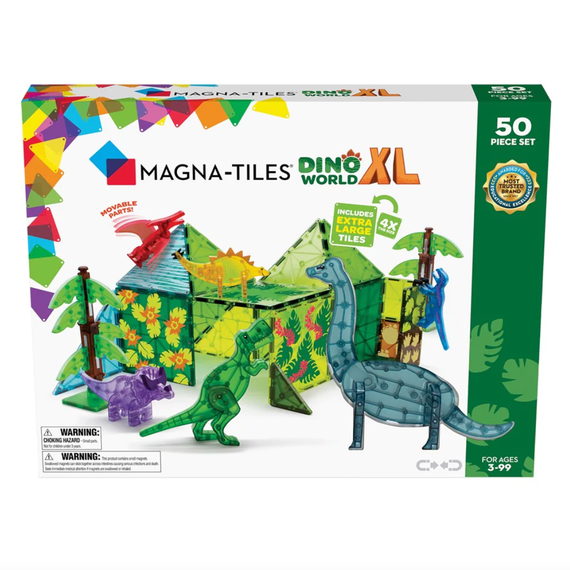 Magna-Tiles - Dino World XL - 50 Piece Set