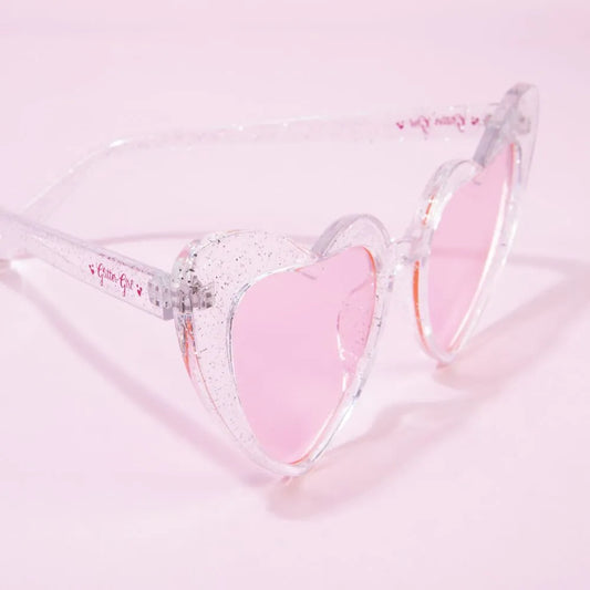 Glitter Girl - Sparkling Heart Sunglasses - I Heart You Too