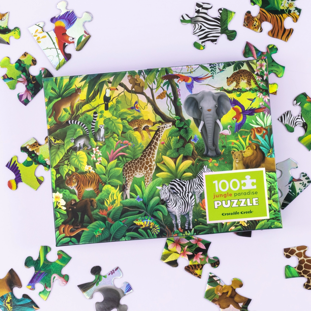 Crocodile Creek - Holographic Puzzle 100 Pc - Jungle Paradise
