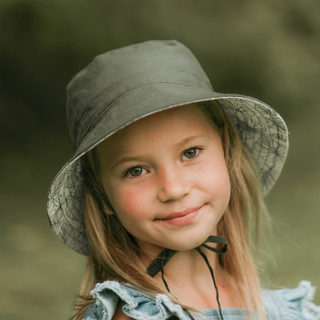 Bedhead Hats - Reversible Linen - Leaf/Olive